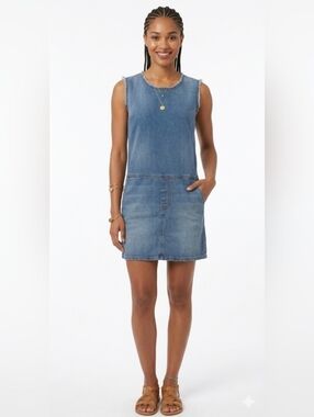 Casual Retro Denim Mini Dress Weekend Resort Coastal Brunch
